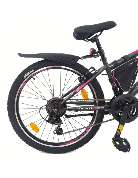 Rower Górski Dziecięcy 24 MTB 21 Biegów Dzwonek Odblaski Sakwa Błotniki