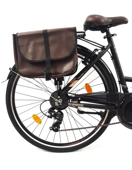 Rower Miejski Damski 28 ALU 21 Biegów Bagażnik Sakwy Dzwonek Stopka Światła