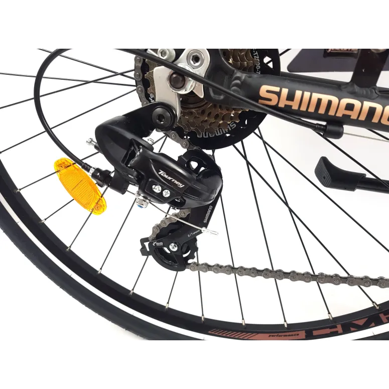 Rower Miejski Damski 28 ALU 21 Biegów Bagażnik Sakwy Dzwonek Stopka Światła