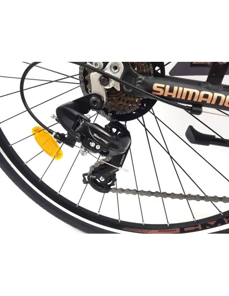 Rower Miejski Damski 28 ALU 21 Biegów Bagażnik Sakwy Dzwonek Stopka Światła