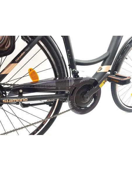 Rower Miejski Damski 28 ALU 21 Biegów Bagażnik Sakwy Dzwonek Stopka Światła