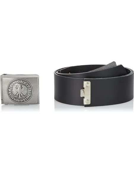 Pasek Wojskowy Męski Mil-Tec BW Czarny Skórzany Wojskowy Z Klamrą 130/5