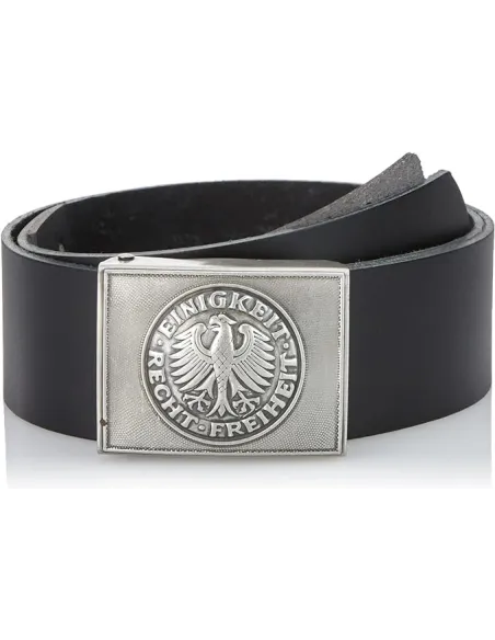 Pasek Wojskowy Męski Mil-Tec BW Czarny Skórzany Wojskowy Z Klamrą 130/5