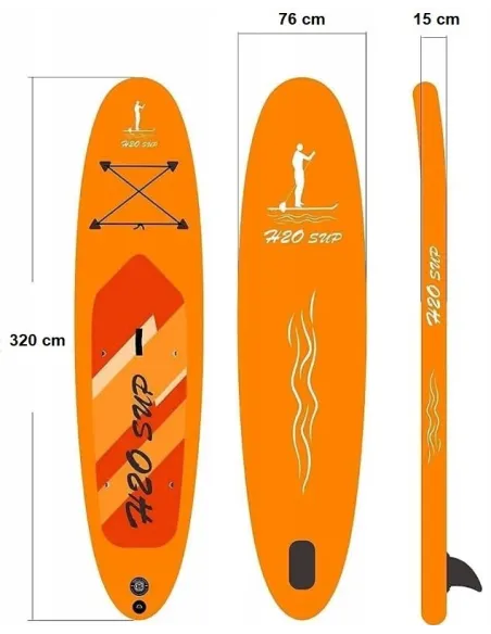 Deska SUP H2OSUP Pompowana 320CM Paddle Board Zestaw Z Wiosłem Do Pływania