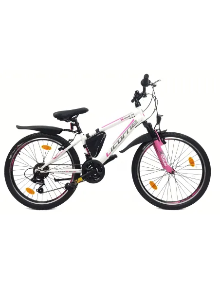 Rower Górski Dziecięcy 24 MTB 21 Bieg Amortyzacja Sakwa Dzwonek Światła