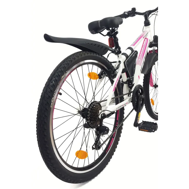 Rower Górski Dziecięcy 24 MTB 21 Bieg Amortyzacja Sakwa Dzwonek Światła