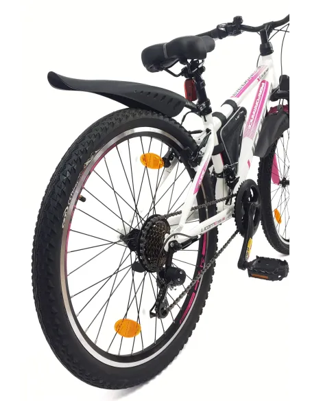 Rower Górski Dziecięcy 24 MTB 21 Bieg Amortyzacja Sakwa Dzwonek Światła