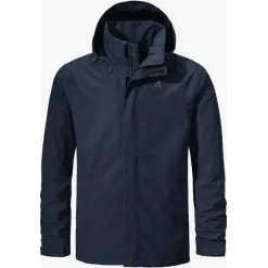 Kurtka Męska Przeciwdeszczowa Schöffel Gmund Granatowa Z Kapturem r. 50/L