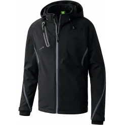 Kurtka Męska Erima Softshell Czarna Z Kapturem Przejściowa Wodoodporna r. L