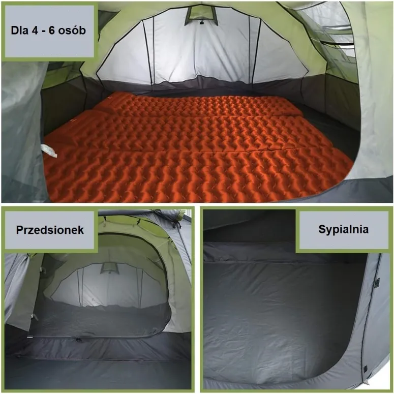Namiot Turystyczny Ayamaya Kempingowy 6 Osobowy Rodzinny Duży Wodoodporny