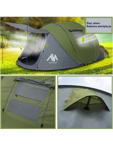 Namiot Turystyczny Ayamaya Kempingowy 6 Osobowy Rodzinny Duży Wodoodporny