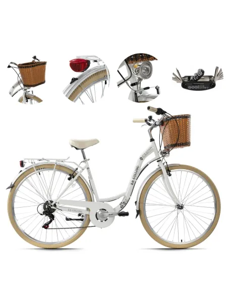 Rower Miejski Damski 28 Błotniki Bagażnik Światła Dzwonek Koszyk Odblaski
