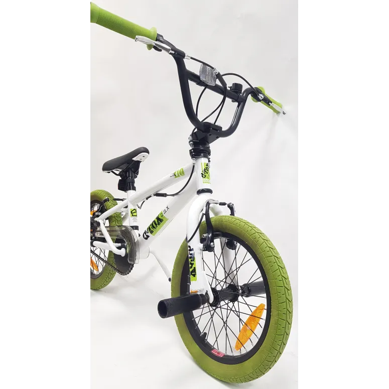 Rower BMX 16 Dziecięcy Freestyle Stalowy Dzwonek Pegi Odblaski Rotor 360