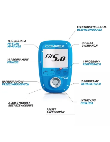 Elektrostymulator Mięśni Compex FIT 5.0 Uniwersalny Masażer Bezprzewodowy