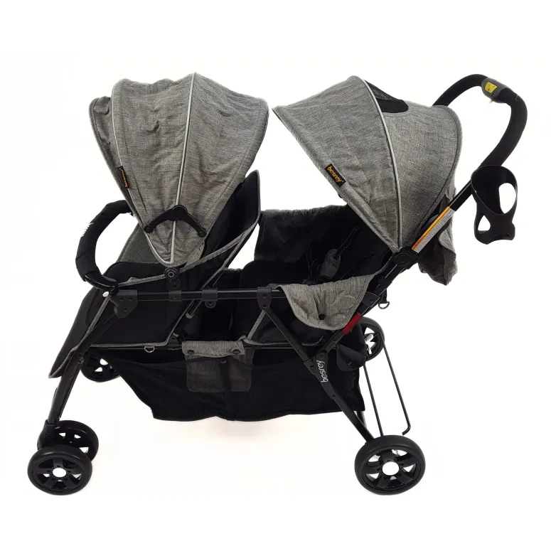 Wózek Bliźniaczy Duo Besrey Rok Po Roku Podwójny Spacerowy Dziecięcy Folia