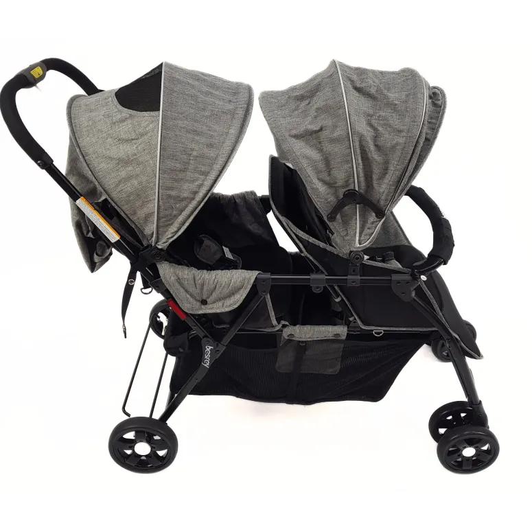 Wózek Bliźniaczy Duo Besrey Rok Po Roku Podwójny Spacerowy Dziecięcy Folia