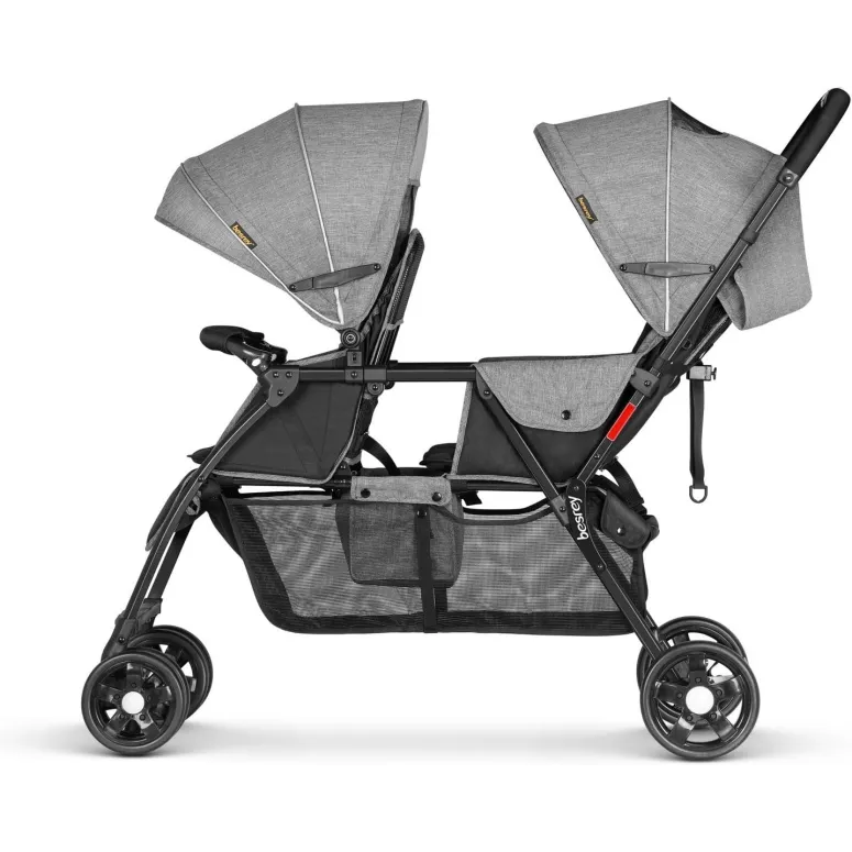 Wózek Bliźniaczy Duo Besrey Rok Po Roku Podwójny Spacerowy Dziecięcy Folia