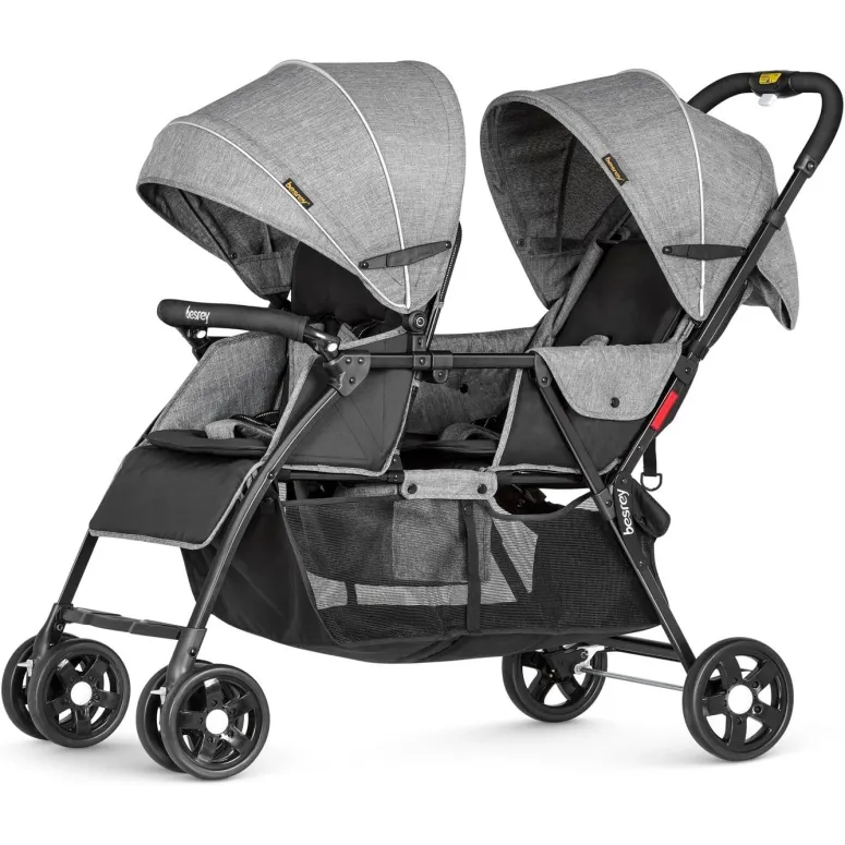 Wózek Bliźniaczy Duo Besrey Rok Po Roku Podwójny Spacerowy Dziecięcy Folia