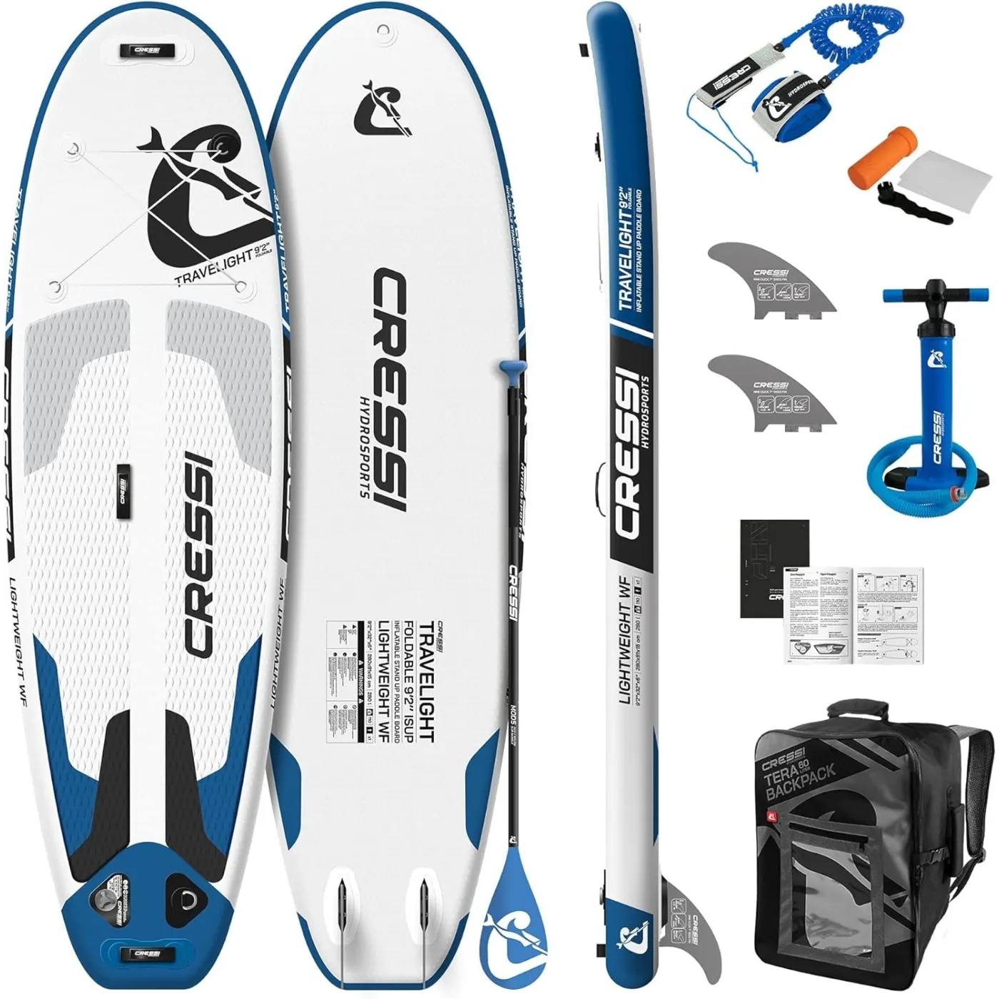 Deska SUP Pompowana Cressi Travelight Paddle Board Do Pływania Zestaw 280cm