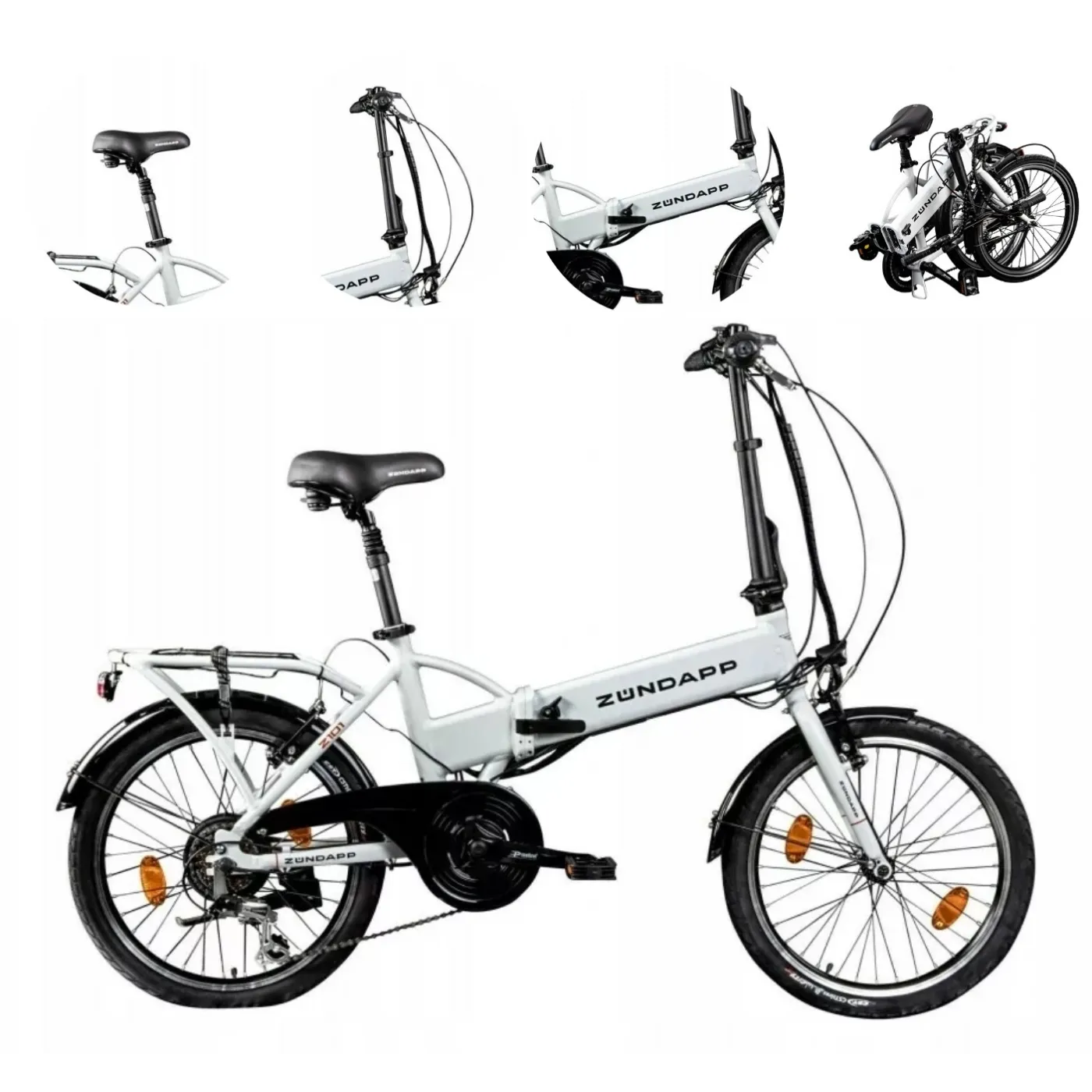 Elektryczny Rower Miejski 20 Składany Revo 3 Tryby Wspomaganie Oświetlenie