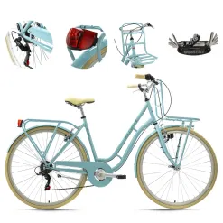 Rower Miejski Damski Retro 28 Bagażnik Błotniki Oświetlenie Dzwonek Dynamo