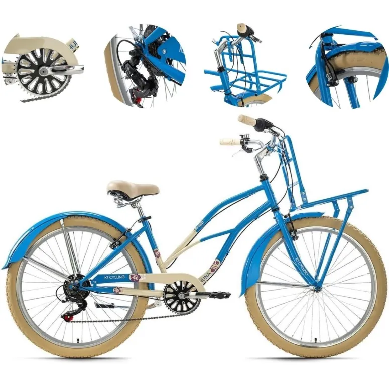 Rower Miejski Damski 26 Młodzieżowy Retro Dzwonek Błotniki Bagażnik
