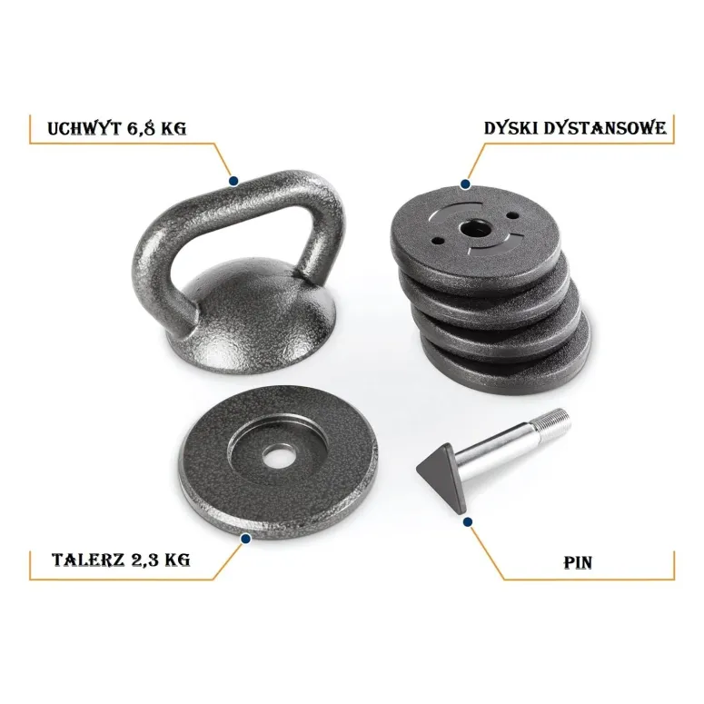 Kettlebell Regulowany Apex Odważnik Do Ćwiczeń Żeliwny Hantel Trening 9 kg