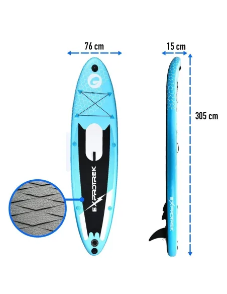 Deska SUP Pompowana Exprotrek Zestaw Z Wiosłem Do Pływania Paddle 305 cm
