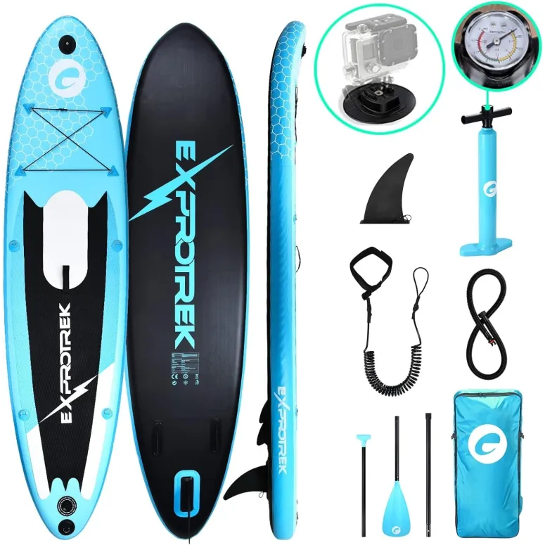 Deska SUP Pompowana Exprotrek Zestaw Z Wiosłem Do Pływania Paddle 305 cm