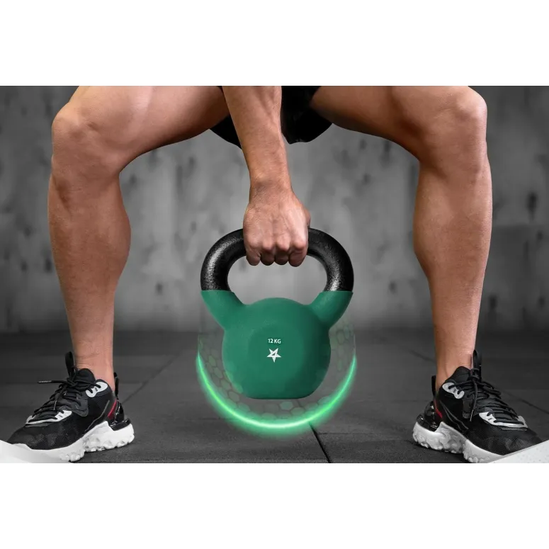 Kettlebell Yes4All Odważnik Hantel Z Gumową Powłoką Do Ćwiczeń Fitness 12kg