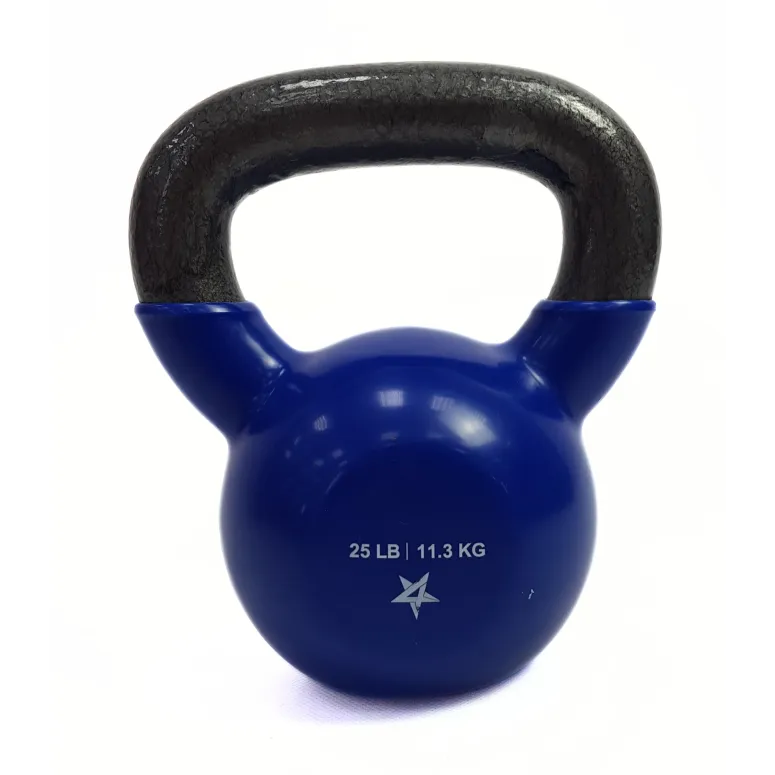 Kettlebell Yes4All Odważnik PVC Żeliwny Niebieski Ciężar Do Ćwiczeń 11.3 kg