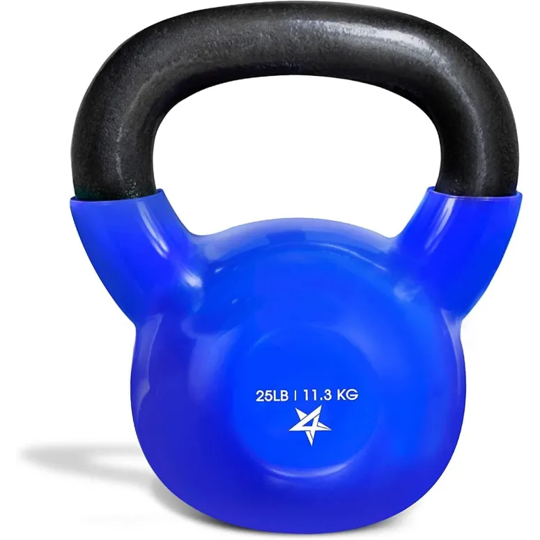 Kettlebell Yes4All Odważnik PVC Żeliwny Niebieski Ciężar Do Ćwiczeń 11.3 kg