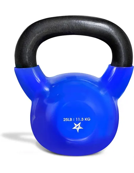 Kettlebell Yes4All Odważnik PVC Żeliwny Niebieski Ciężar Do Ćwiczeń 11.3 kg