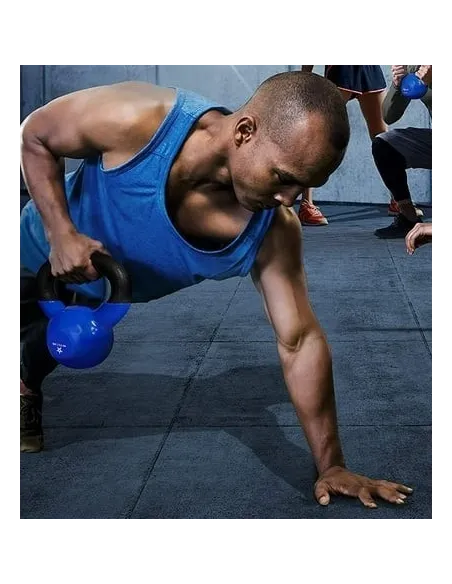 Kettlebell Yes4All Odważnik PVC Żeliwny Niebieski Ciężar Do Ćwiczeń 11.3 kg