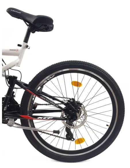 Rower Górski 26 Stal MTB Młodzieżowy Pełna Amortyzacja Tarcze Cyngle Stopka