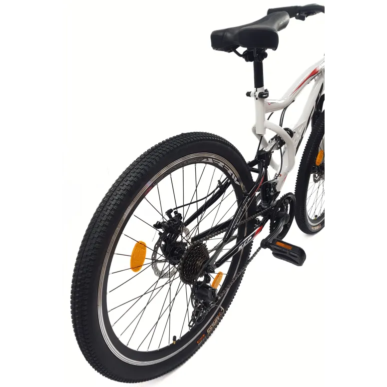 Rower Górski 26 Stal MTB Młodzieżowy Pełna Amortyzacja Tarcze Cyngle Stopka