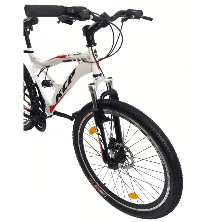 Rower Górski 26 Stal MTB Młodzieżowy Pełna Amortyzacja Tarcze Cyngle Stopka