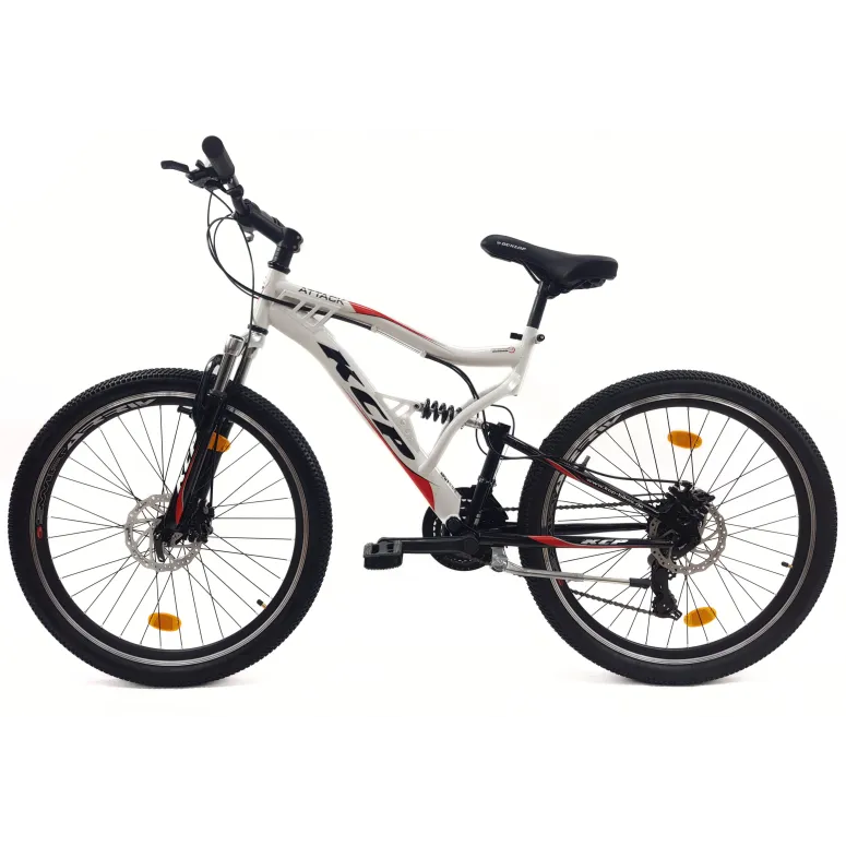 Rower Górski 26 Stal MTB Młodzieżowy Pełna Amortyzacja Tarcze Cyngle Stopka