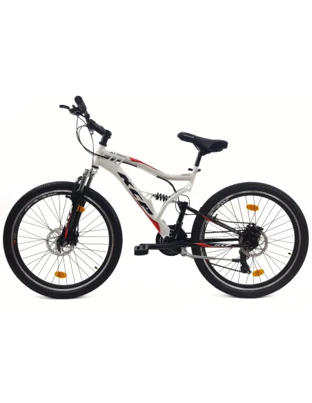 Rower Górski 26 Stal MTB Młodzieżowy Pełna Amortyzacja Tarcze Cyngle Stopka