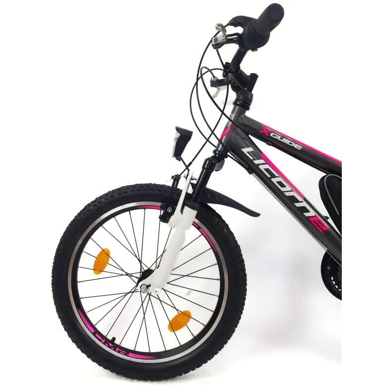 Rower Górski Dziecięcy 20 Dziewczęcy Dzwonek Sakwa Błotniki Światła Stopka - 6