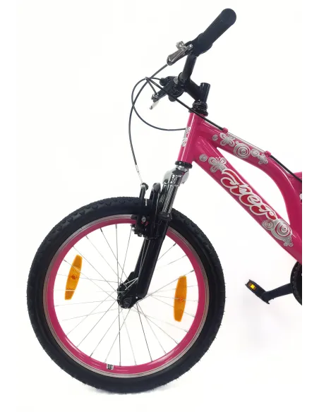 Rower Dziecięcy 20 Dziewczęcy Revoshift Pełna Amortyzacja V-Brake Odblaski