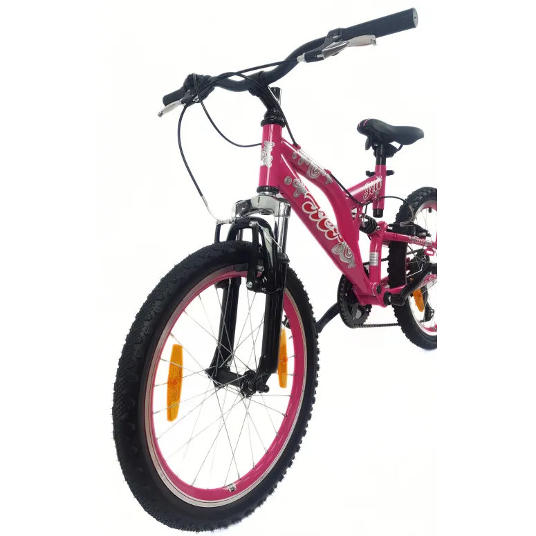 Rower Dziecięcy 20 Dziewczęcy Revoshift Pełna Amortyzacja V-Brake Odblaski