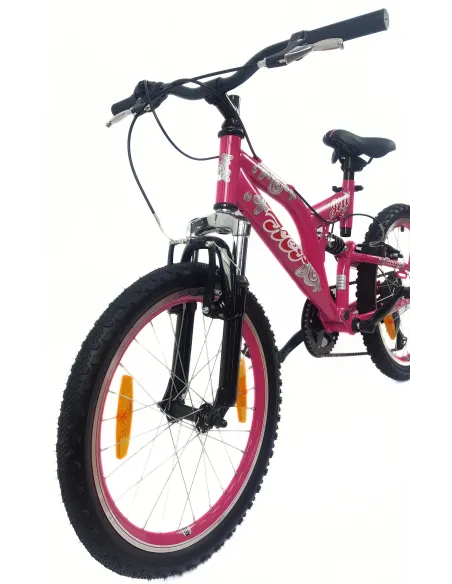 Rower Dziecięcy 20 Dziewczęcy Revoshift Pełna Amortyzacja V-Brake Odblaski