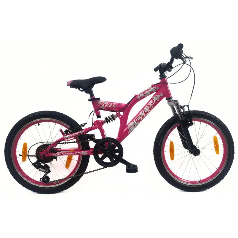 Rower Dziecięcy 20 Dziewczęcy Revoshift Pełna Amortyzacja V-Brake Odblaski