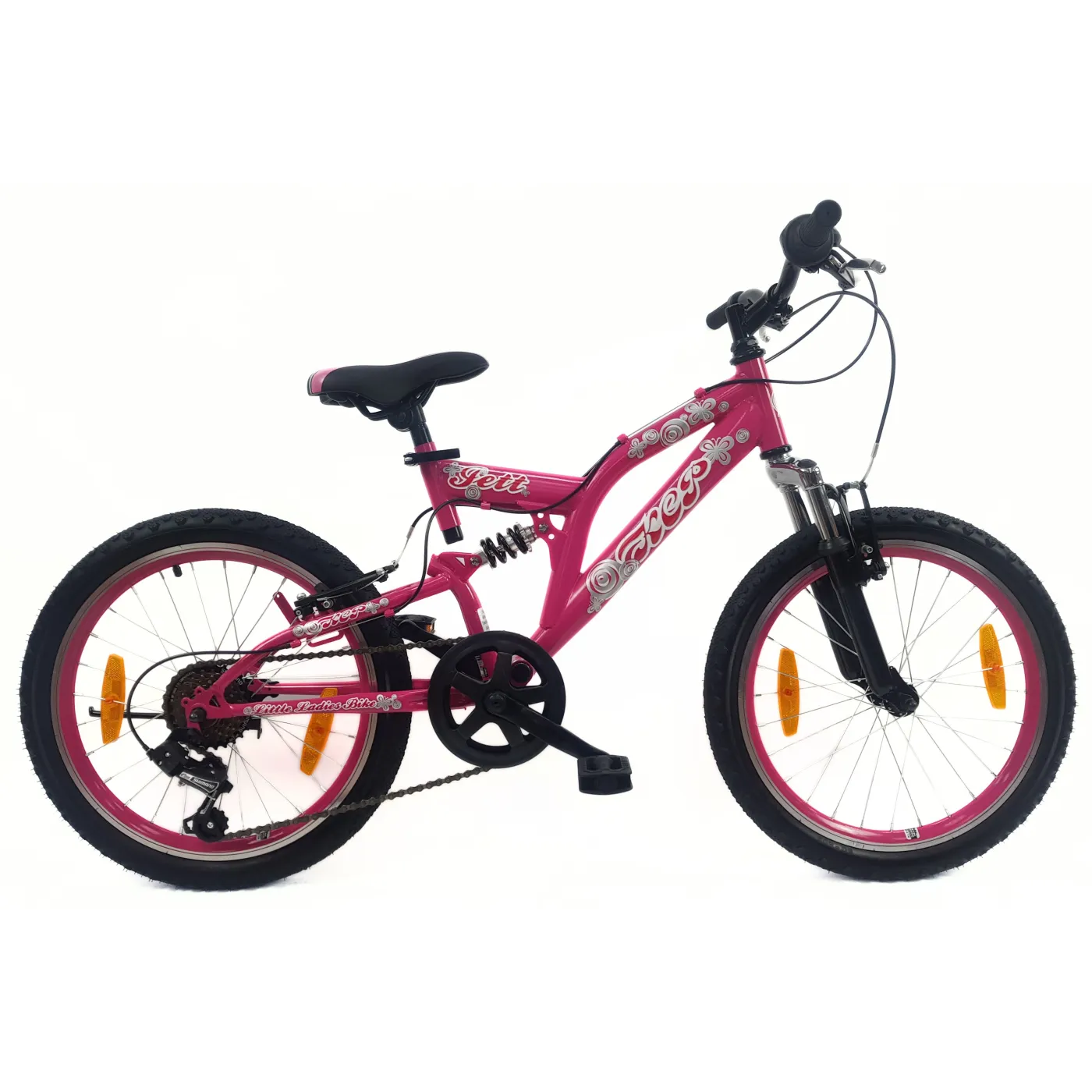 Rower Dziecięcy 20 Dziewczęcy Revoshift Pełna Amortyzacja V-Brake Odblaski