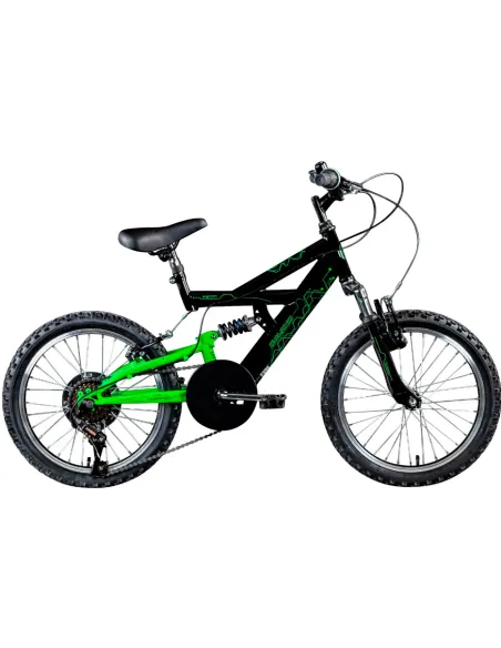 Rower Dziecięcy 18 Stal MTB Microshift Pełna Amortyzacja Dzwonek Odblaski