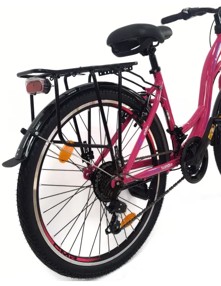 Rower Miejski Dziewczęcy 24 Bagażnik Błotniki Oświetlenie Stopka Dzwonek - 14