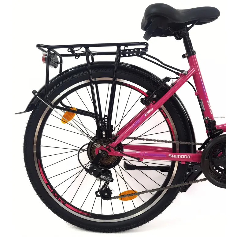 Rower Miejski Dziewczęcy 24 Bagażnik Błotniki Oświetlenie Stopka Dzwonek - 8