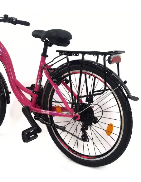Rower Miejski Dziewczęcy 24 Bagażnik Błotniki Oświetlenie Stopka Dzwonek - 15
