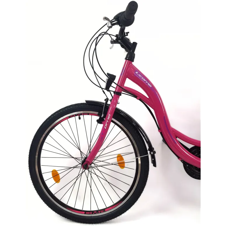 Rower Miejski Dziewczęcy 24 Bagażnik Błotniki Oświetlenie Stopka Dzwonek - 6